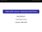Math 2030 Lecture: Attracting Fixed Points
