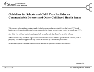 Guidelines for Schools and Child Care Facilities on Communicable