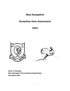 New Hampshire Snowshoe Hare Assessment 2015