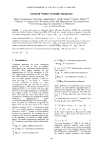 Reduced Number Theoretic Transforms(RNTT)