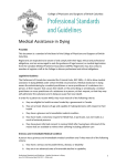 Professional Standards and Guidelines – Medical Assistance in Dying