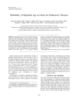Reliability of Reported Age at Onset for Parkinson`s Disease