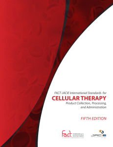 international standards for cellular therapy product collection