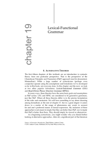 Chapter 19: Lexical-Functional Grammar