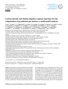 Carbon dioxide and climate impulse response functions for the