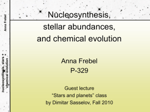 Anna Frebel nucleosynthesis, stars + chemical evolution