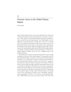 Nonstate Actors in the Global Climate Regime