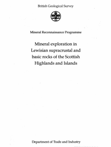 Mineral exploration Lewisian supracrustal and basic rocks of the
