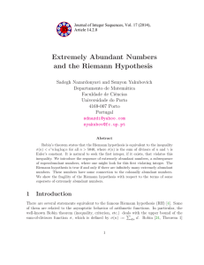 Extremely Abundant Numbers and the Riemann Hypothesis