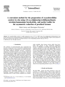 A convenient method for the preparation of oxazaborolidine catalyst