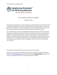 Comment Document, September 2015 1 DRAFT CONSENSUS