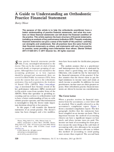 A Guide to Understanding an Orthodontic Practice Financial Statement