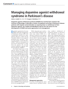 Managing dopamine agonist withdrawal syndrome in Parkinson`s
