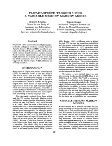 part-of-speech tagging using a variable memory markov model