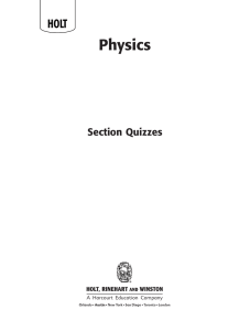 Physics Section Quizzes