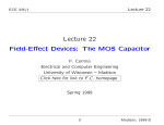 Lecture 22 Field-Effect Devices: The MOS Capacitor