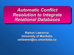 Automatic Conflict Resolution to Integrate Relational Databases