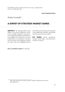 a survey of strategic market games