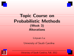 Topic Course on Probabilistic Methods