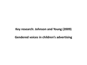 Key research: Johnson and Young (2009) Gendered