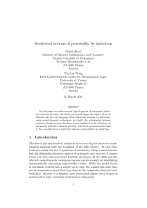 Restricted notions of provability by induction