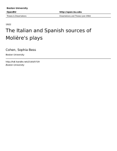 The Italian and Spanish sources of Molière`s plays