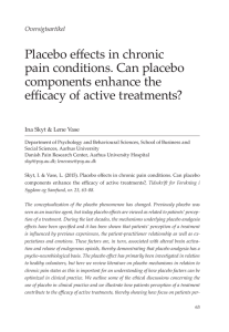 Placebo effects in chronic pain conditions. Can placebo components