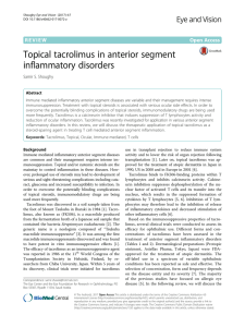 Topical tacrolimus in anterior segment inflammatory disorders