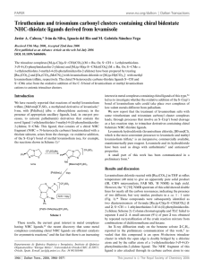 Triruthenium and triosmium carbonyl clusters containing chiral
