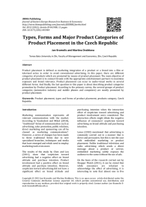Types, Forms and Major Product Categories of
