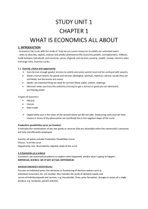 STUDY UNIT 1 CHAPTER 1 WHAT IS ECONOMICS ALL ABOUT 1