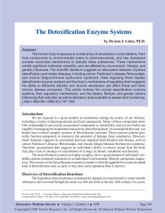 The Detoxification Enzyme Systems