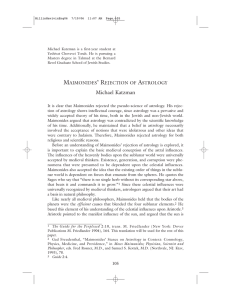 Maimonides` Rejection of Astrology - Torah Library