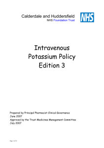 Intravenous Potassium Policy Edition 3