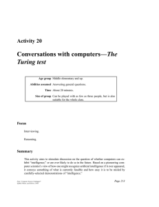 Conversations with computers—The Turing test