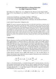 EX/P5-4 Two-Fluid Hall Effect on Plasma Relaxation in a High