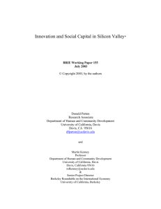 Innovation and Social Capital in Silicon Valley