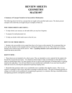 review sheets geometry math 097