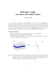 Null space, range, row space and column space