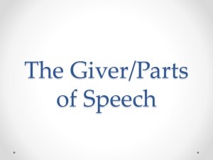 The Giver/Parts of Speech