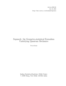 Supmech: the Geometro-statistical Formalism Underlying Quantum