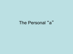 The Personal “a”