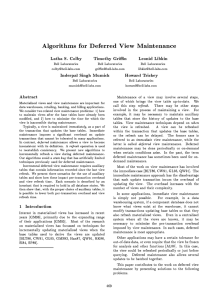 Algorithms for Deferred View Maintenance