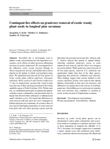 Contingent fire effects on granivore removal of exotic woody plant
