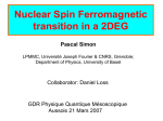 Nuclear Spin Ferromagnetic transition in a 2DEG Pascal Simon