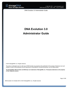 DNA Evolution 3.0 Administrator Guide