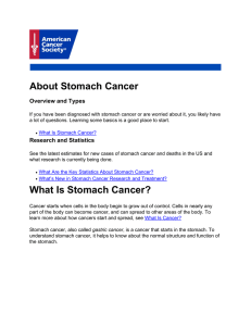 About Stomach Cancer What Is Stomach Cancer?