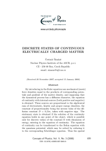 discrete states of continuous electrically charged matter