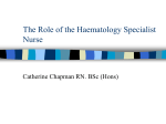 The Role of the Haematology Specialist Nurse