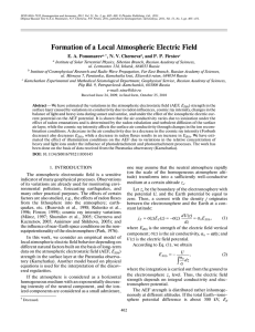 ∫ Formation of a Local Atmospheric Electric Field